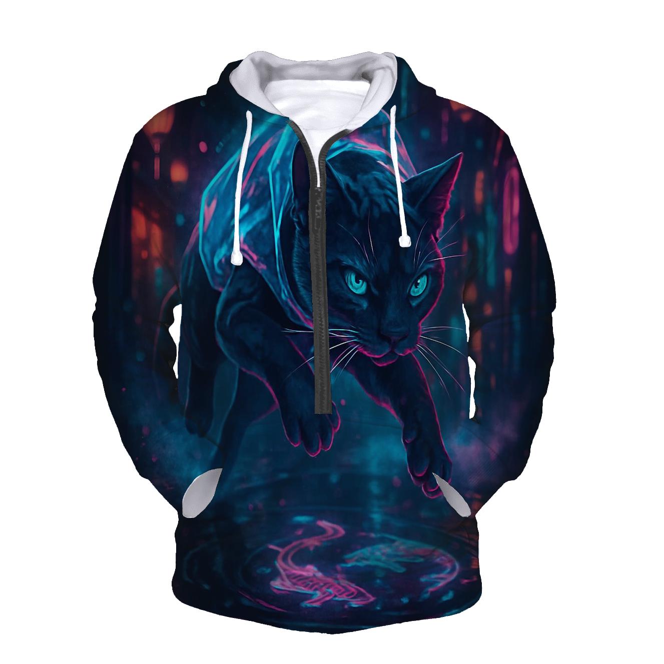 Neon Koi Alley Cat Drifter graphic hoodies