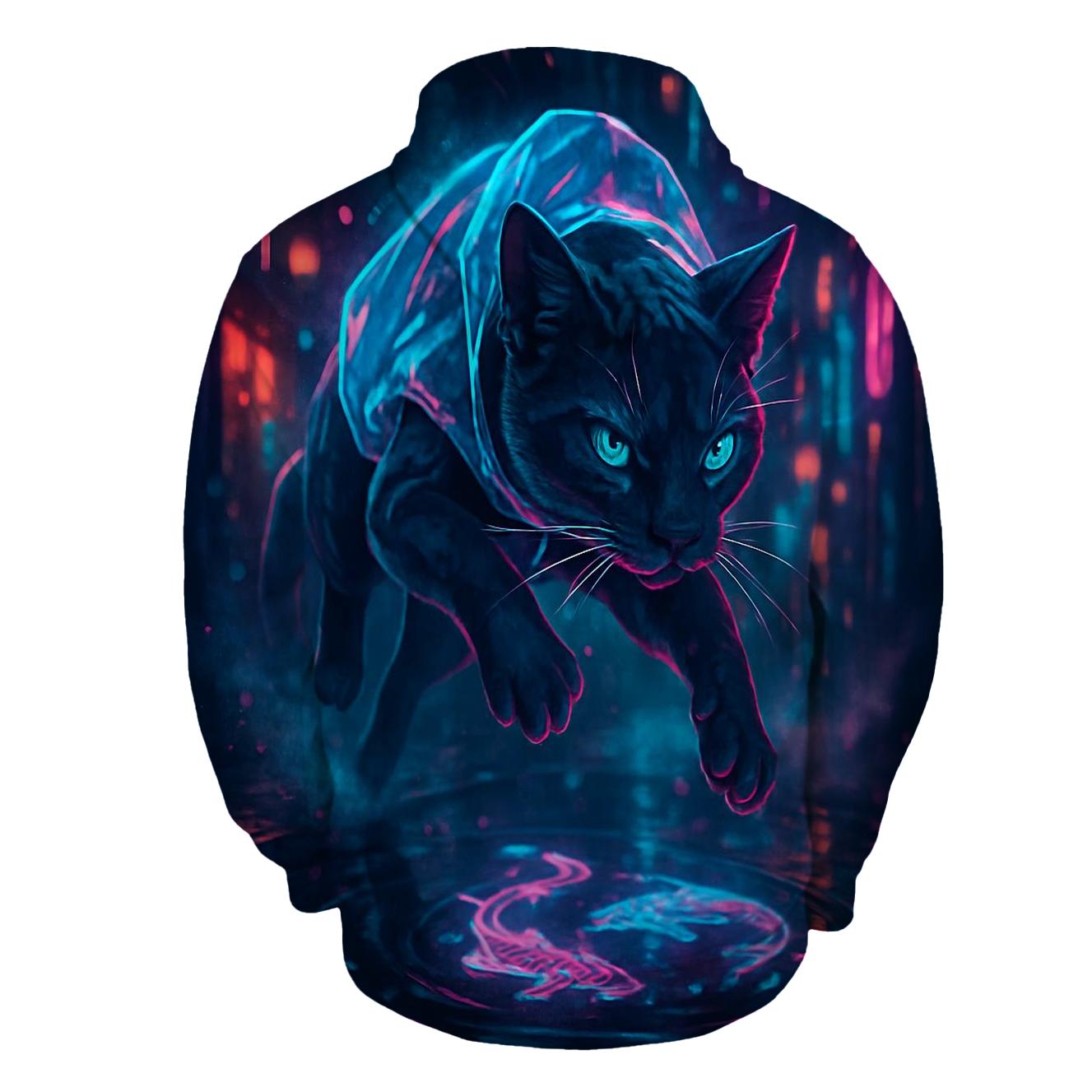 Neon Koi Alley Cat Drifter graphic hoodies