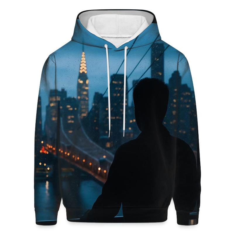 Roosevelt Island Tram Blue Hour Commute Over The East River heavyweight hoodies