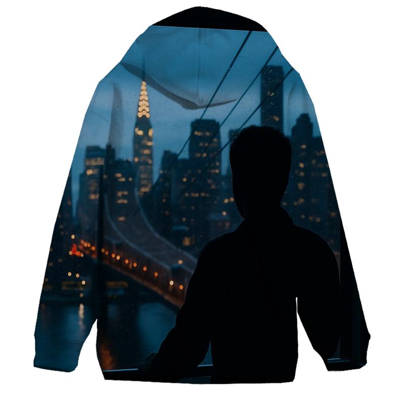 Roosevelt Island Tram Blue Hour Commute Over The East River heavyweight hoodies