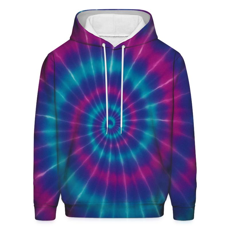 Nebula Spiral Overdye Vortex printed hoodies