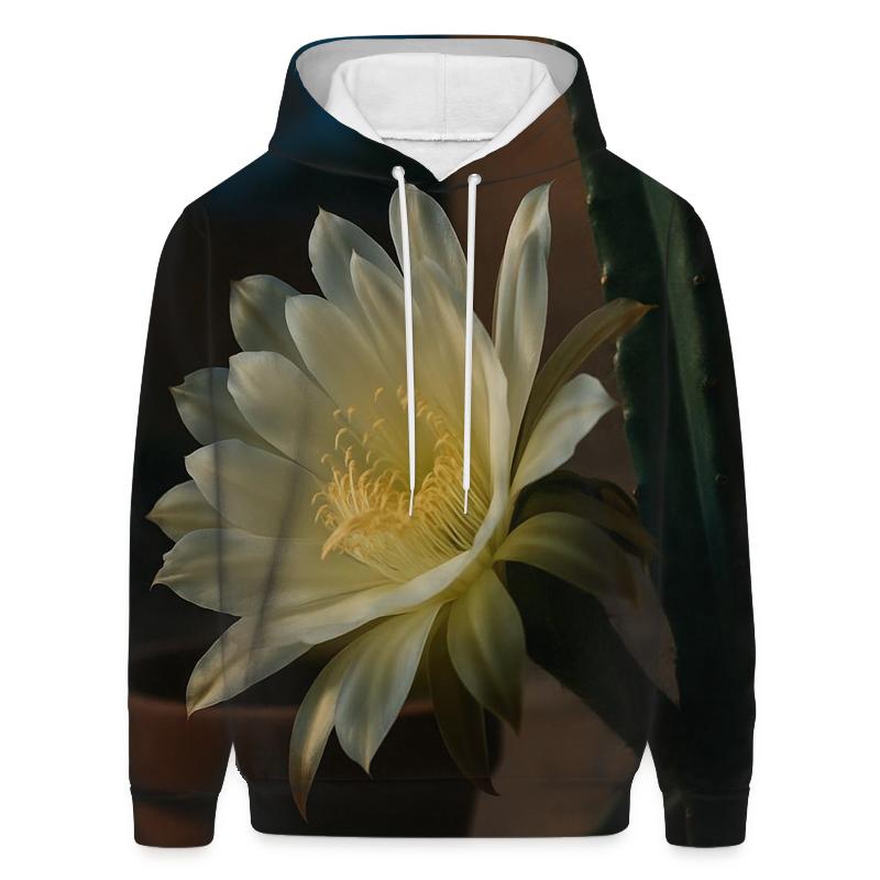 Night Blooming Cereus Opening On A Desert Patio hoodie trends