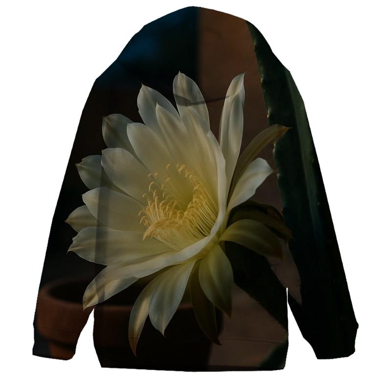 Night Blooming Cereus Opening On A Desert Patio hoodie trends