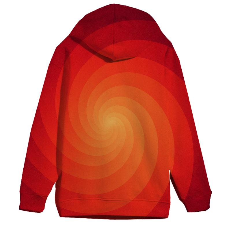 Molten Coral Vortex Gradient embroidered hoodies