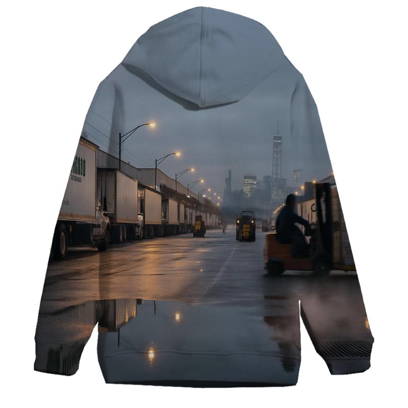 Pre Dawn Deliveries At Hunts Point With Lower Manhattan In The Distance hoodie trends