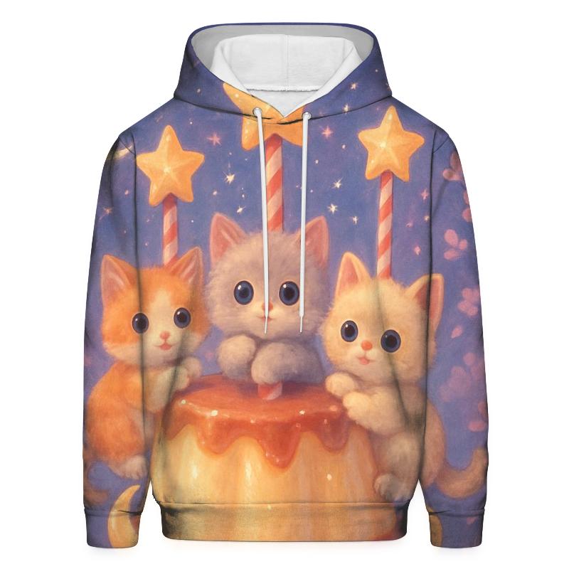 Moonlit Pudding Kitty Carousel graphic hoodies