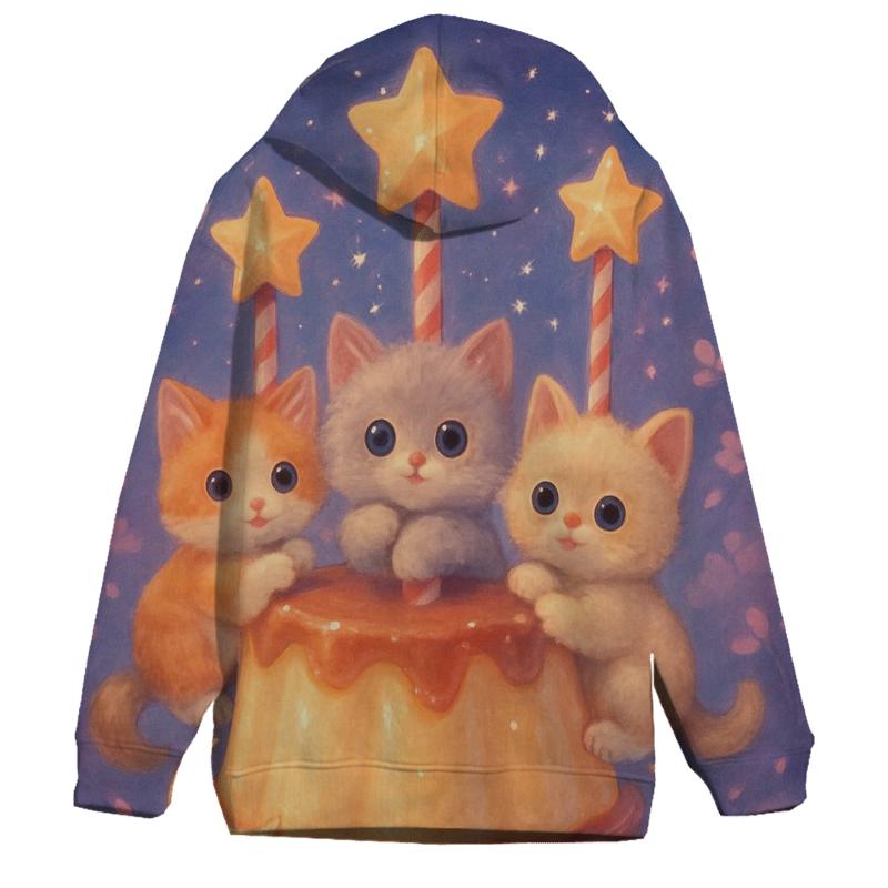 Moonlit Pudding Kitty Carousel graphic hoodies