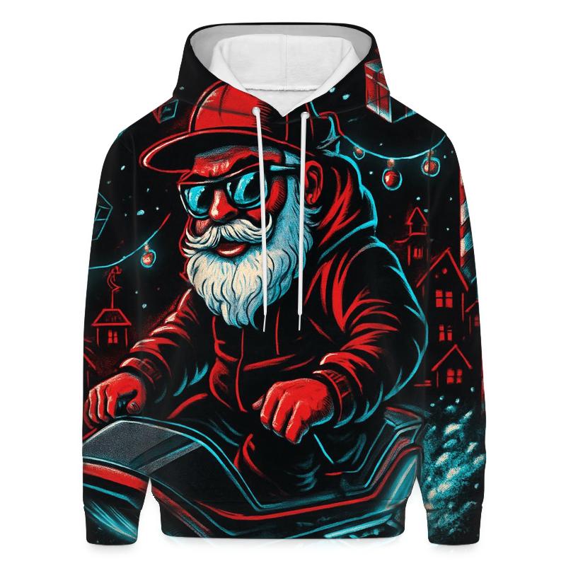 Neon Workshop Santa On Hover Sleigh designer hoodies