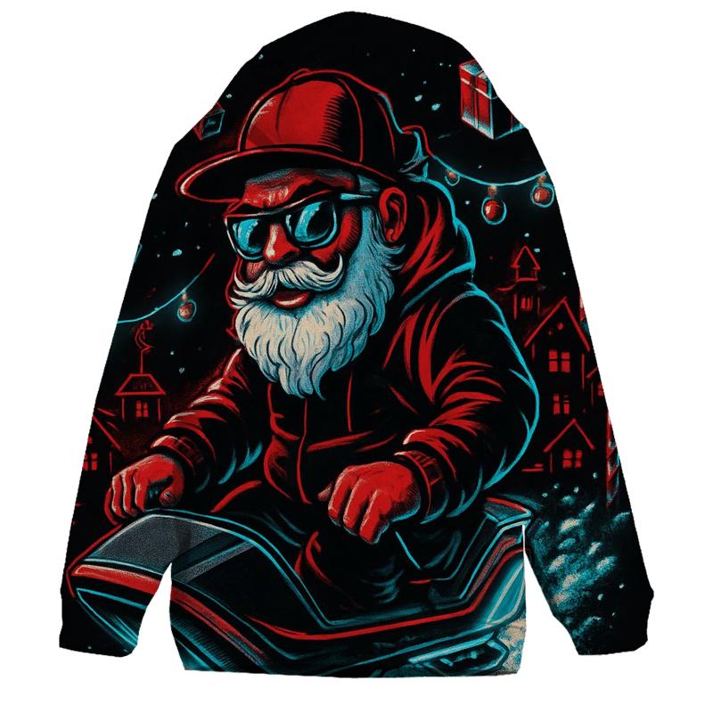 Neon Workshop Santa On Hover Sleigh designer hoodies