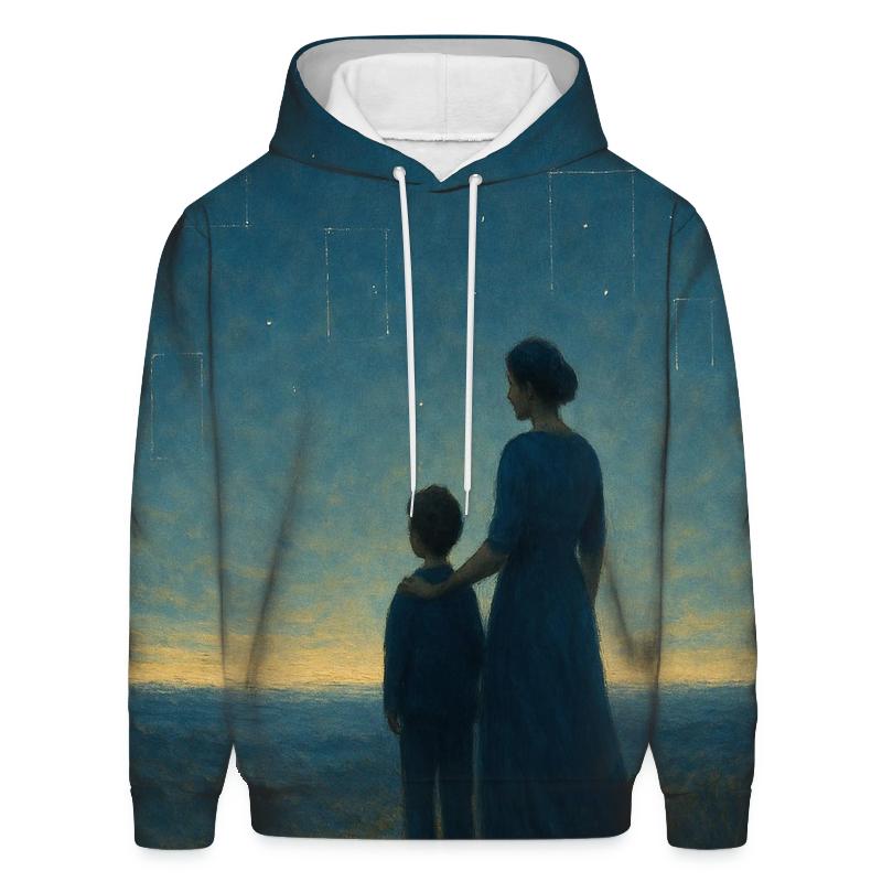 The Horizon She Held Open printed hoodies