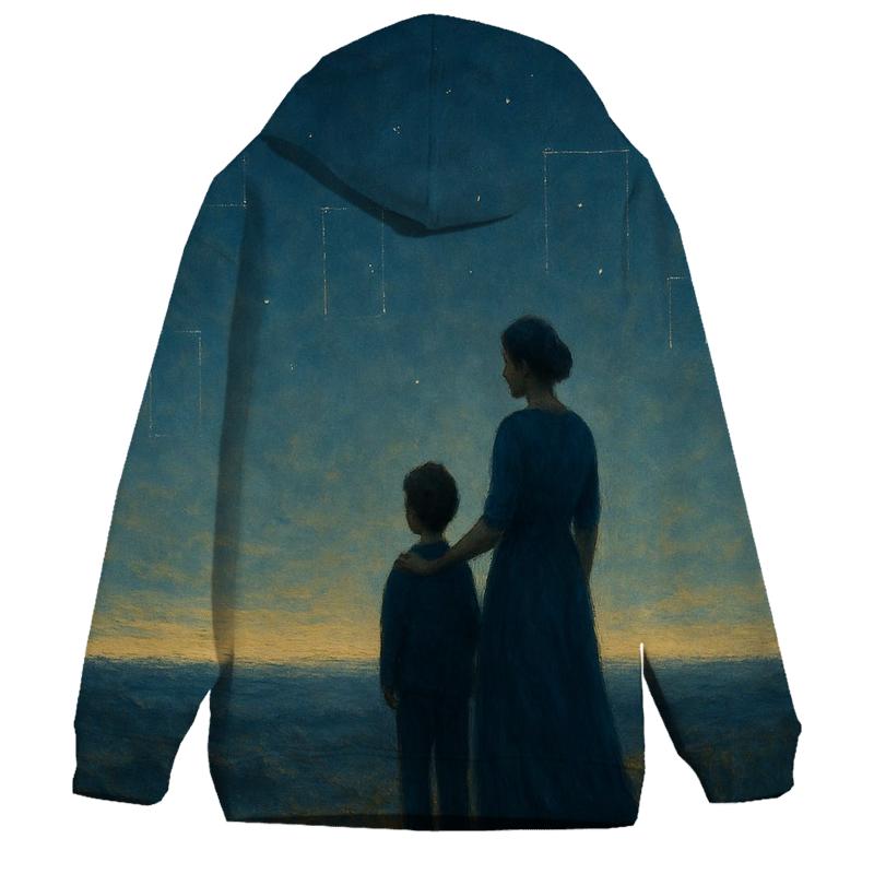The Horizon She Held Open printed hoodies