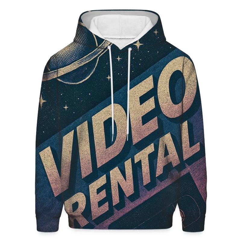 Distressed 1980s Video Store Sci Fi Rental Poster pullover hoodies