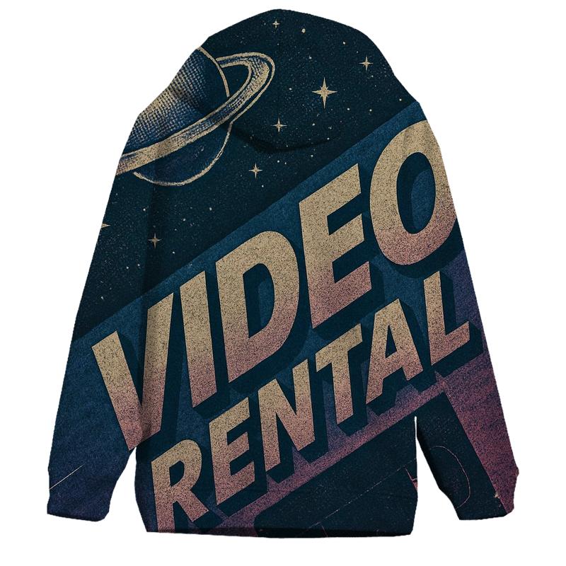 Distressed 1980s Video Store Sci Fi Rental Poster pullover hoodies