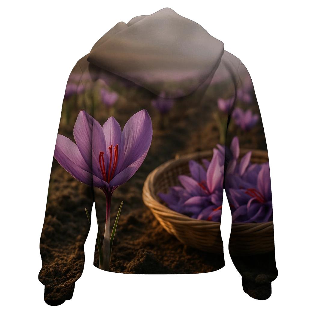 Saffron Crocus Harvest Threads In A Mountain Field printed hoodies