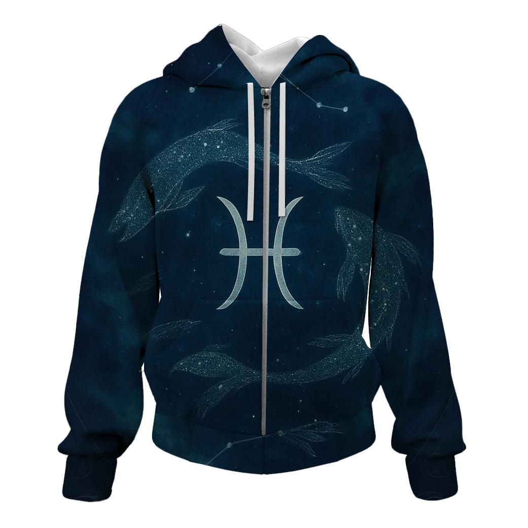 Pisces Neptune Dream Current Chart printed hoodies