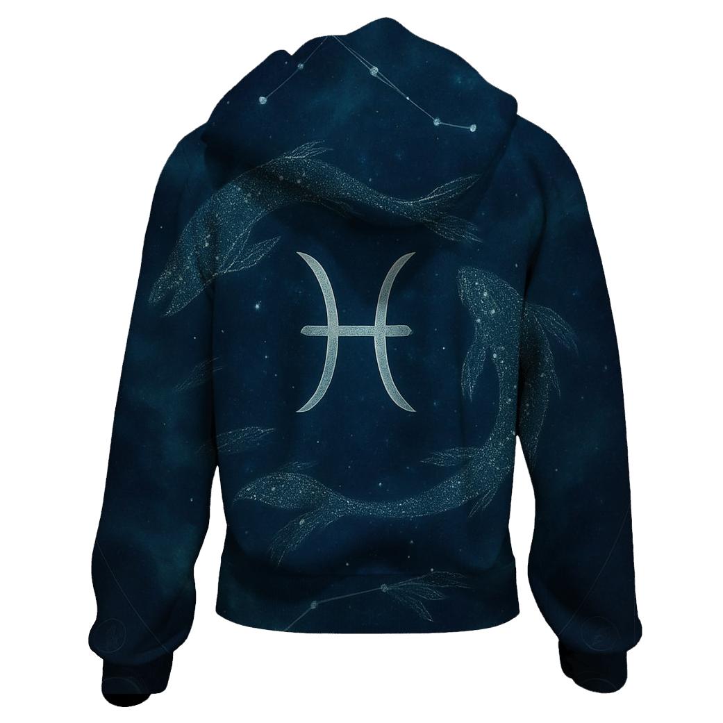 Pisces Neptune Dream Current Chart printed hoodies