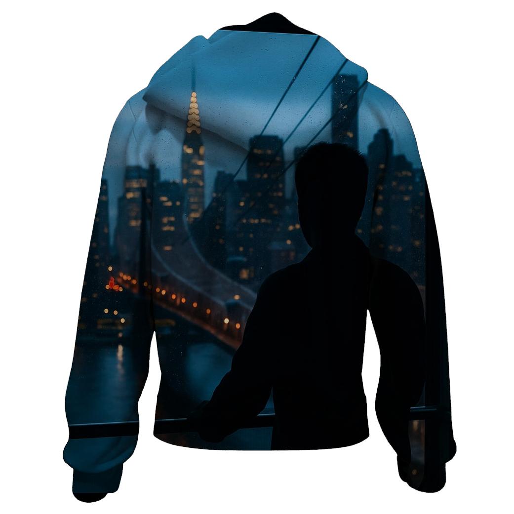 Roosevelt Island Tram Blue Hour Commute Over The East River graphic hoodies