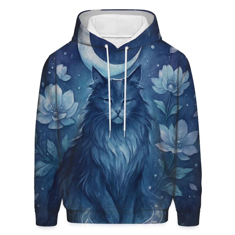 Moonlit Rune Garden Guardian Cat heavyweight hoodies