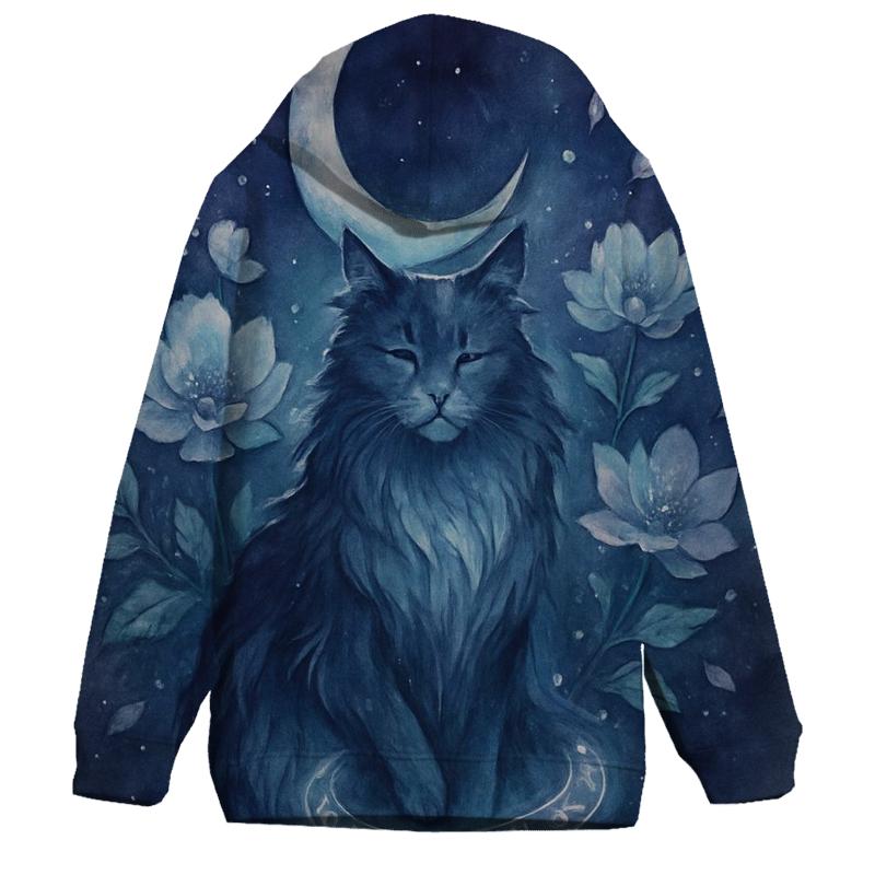 Moonlit Rune Garden Guardian Cat heavyweight hoodies