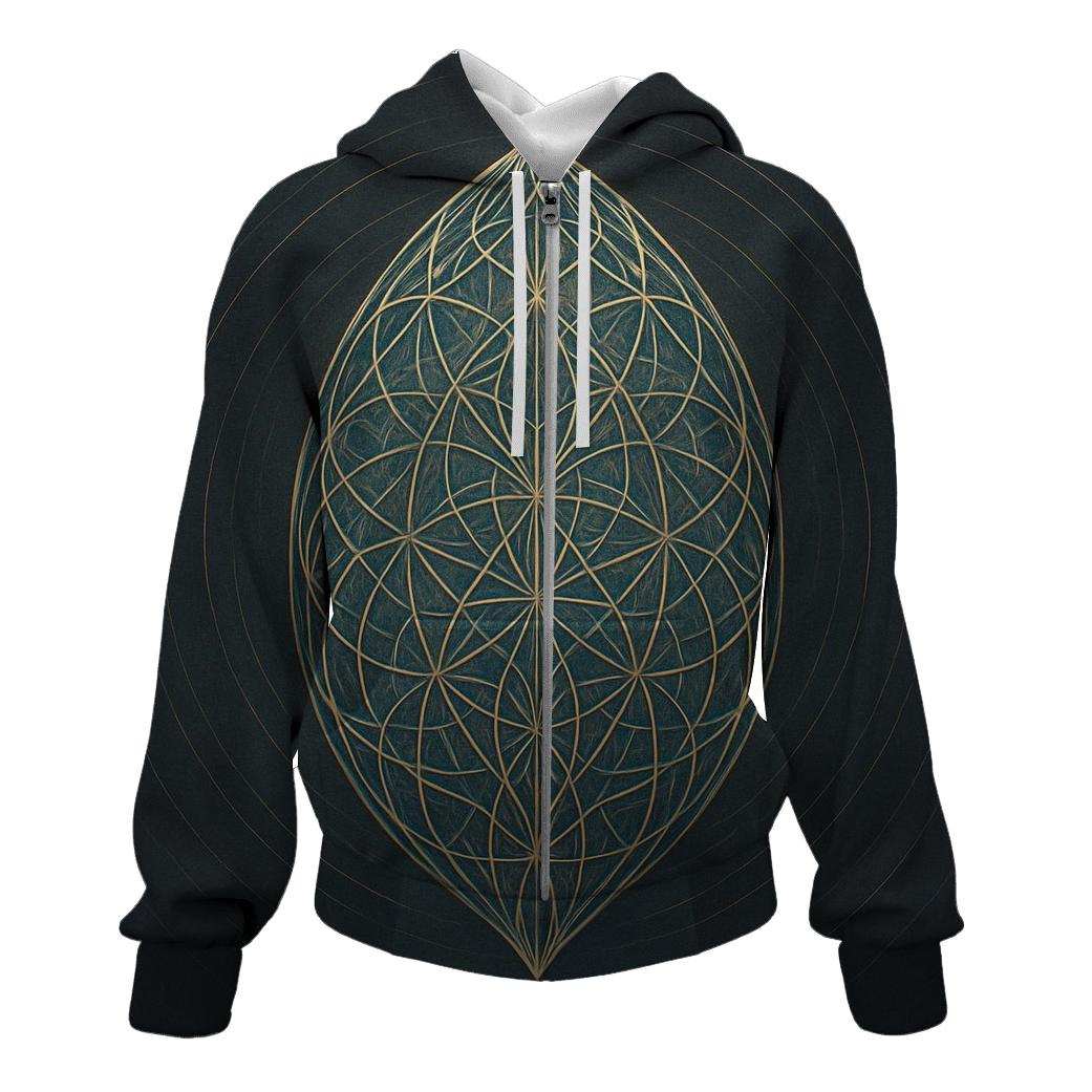 Harmony Seed Geometry printed hoodies