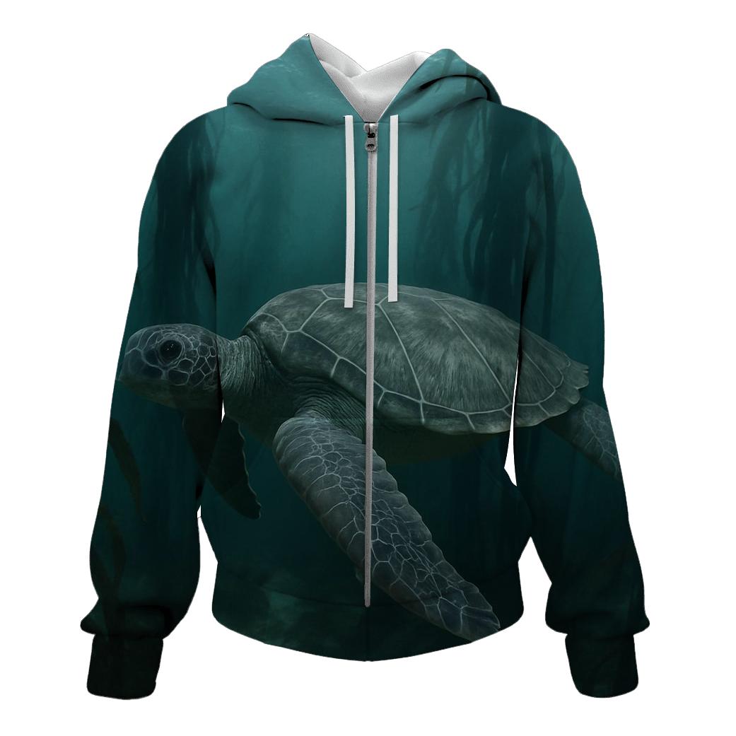 Kelp Forest Transit Green Sea Turtle custom hoodies