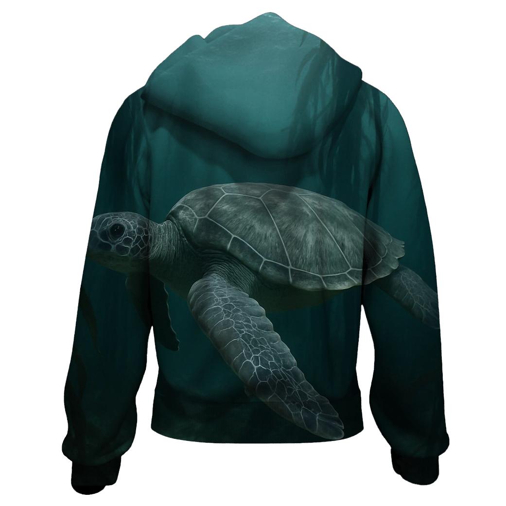 Kelp Forest Transit Green Sea Turtle custom hoodies