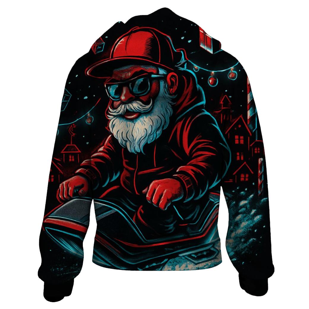 Neon Workshop Santa On Hover Sleigh graphic hoodies