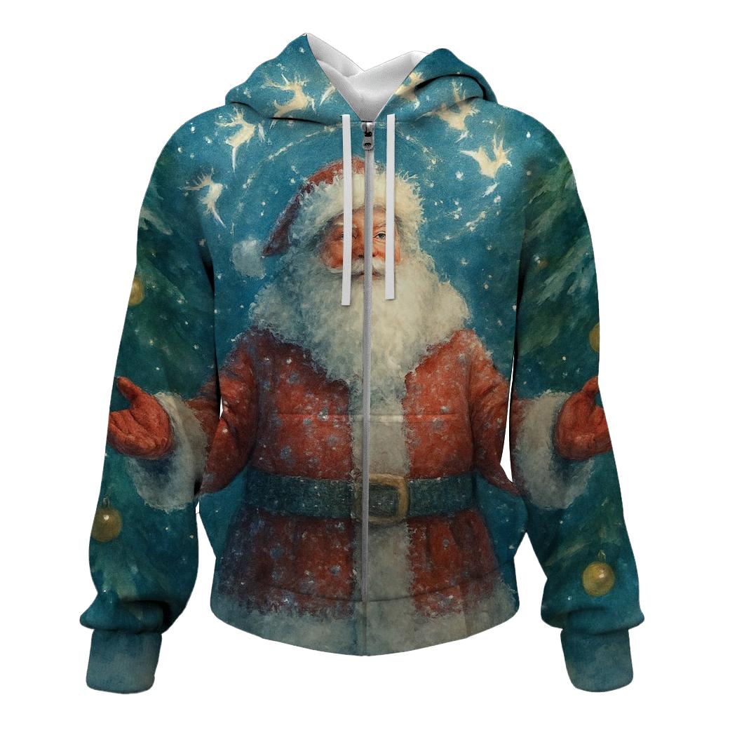 Celestial Crown Santa In Moonlit Pine Cathedral custom hoodies