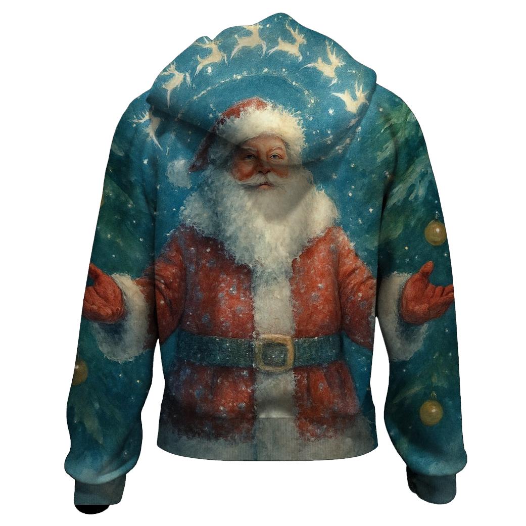 Celestial Crown Santa In Moonlit Pine Cathedral custom hoodies