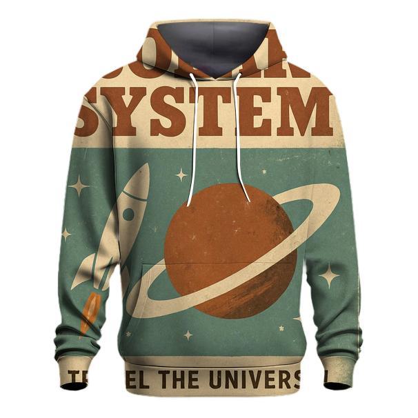 Weathered 1970s Space Tourist Brochure Cover printed hoodies