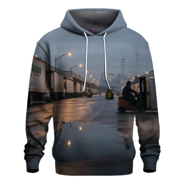 Pre Dawn Deliveries At Hunts Point With Lower Manhattan In The Distance designer hoodies