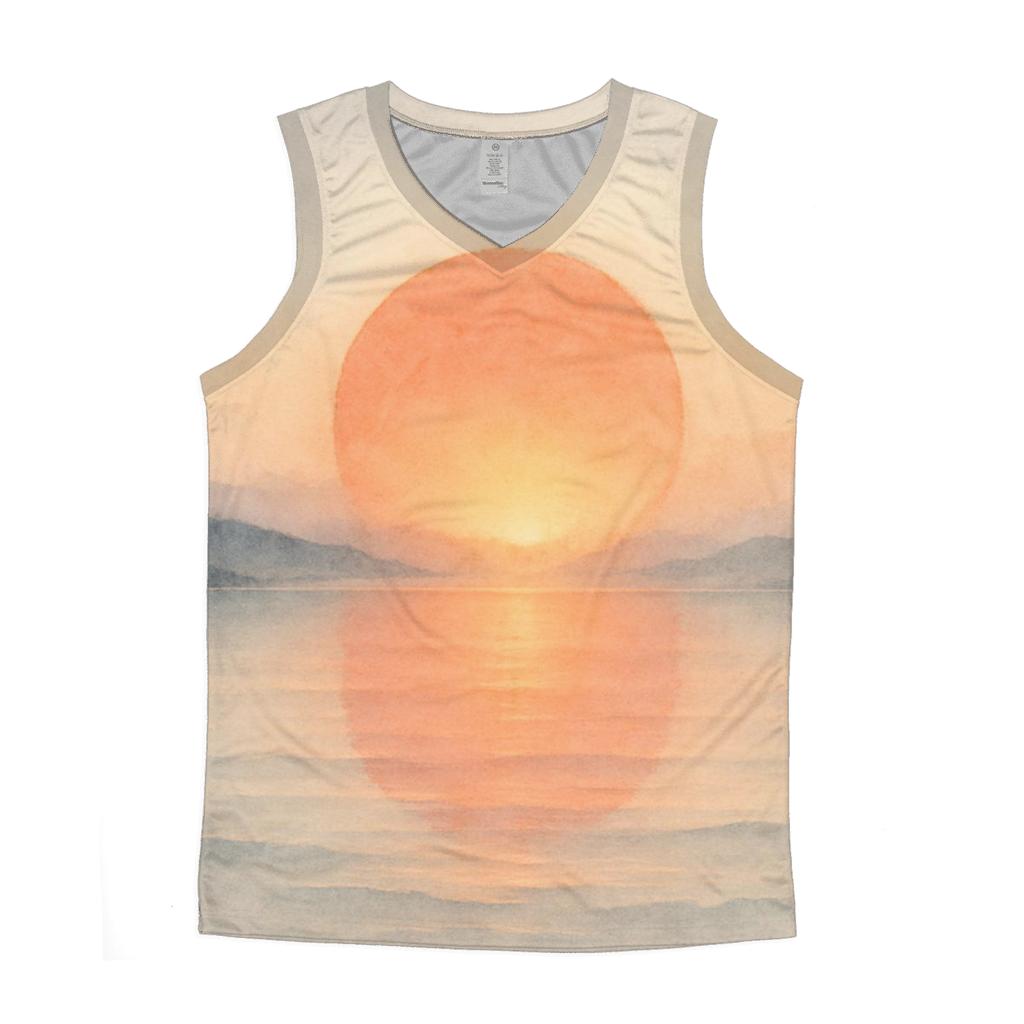 Rising Sun Watercolor Horizon Japan personalized athletic tanks