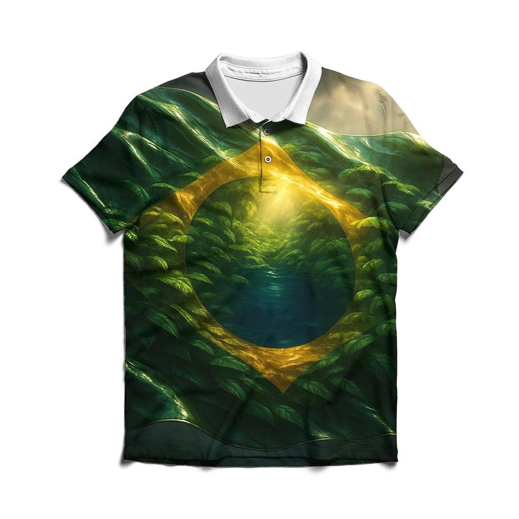 Emerald Storm Metallic Brazil Canopy designer slim fit polos