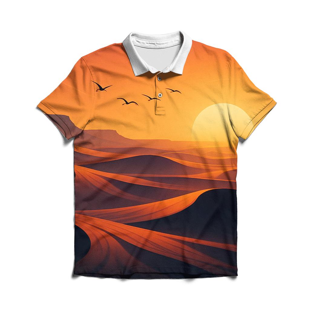 Saffron Drift Over Silent Dunes branded logo polo shirts