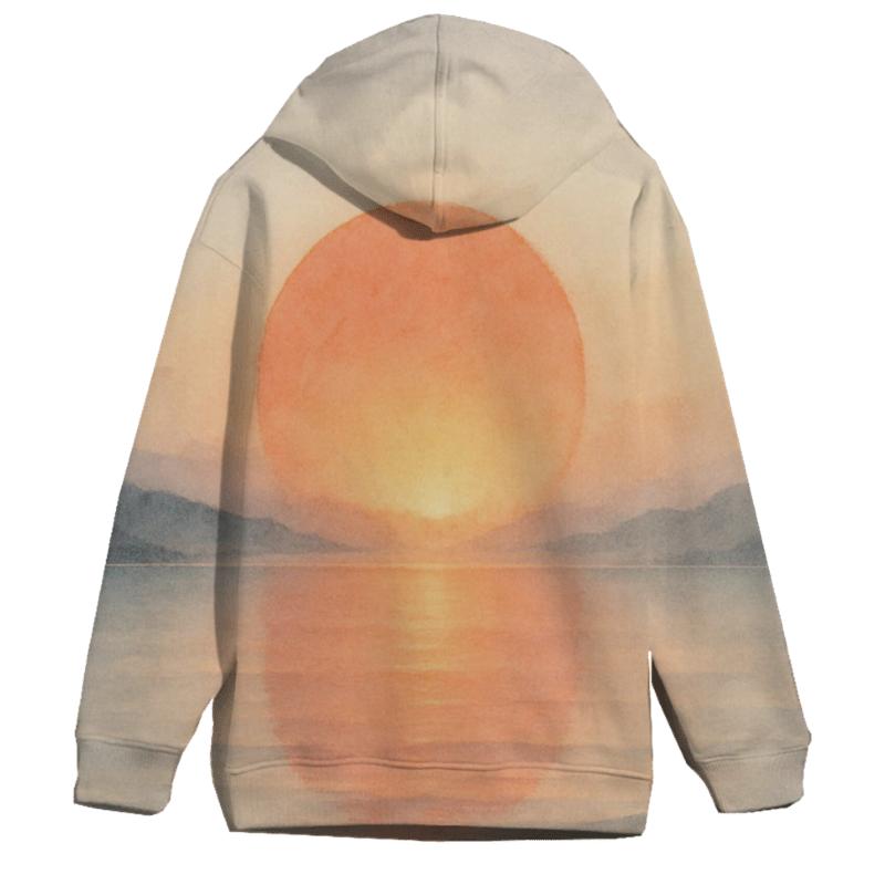 Rising Sun Watercolor Horizon Japan lightweight hoodies