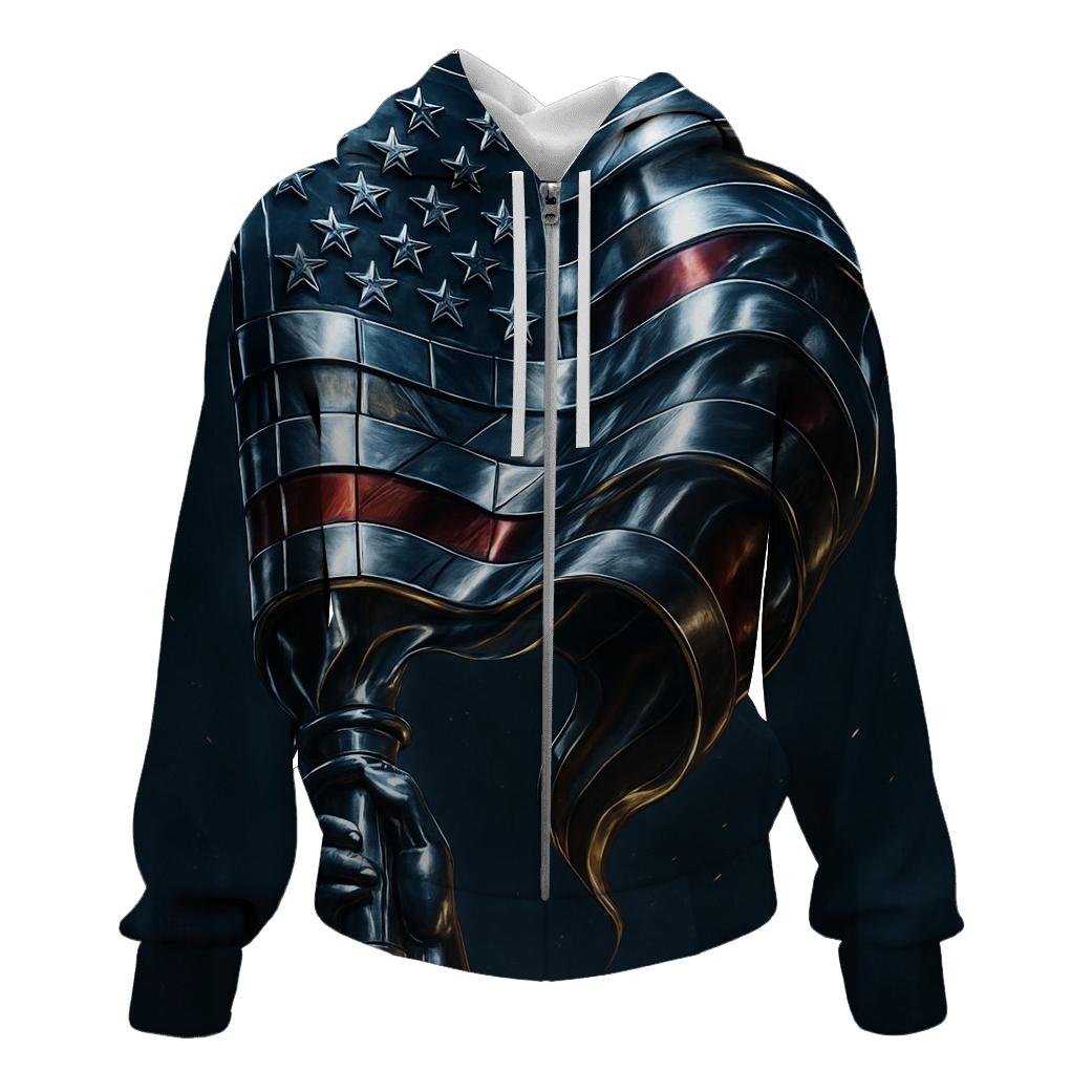 Chrome Liberty Surge Flag heavyweight hoodies