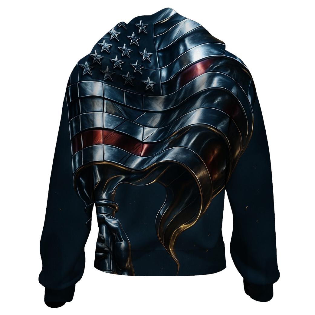 Chrome Liberty Surge Flag heavyweight hoodies
