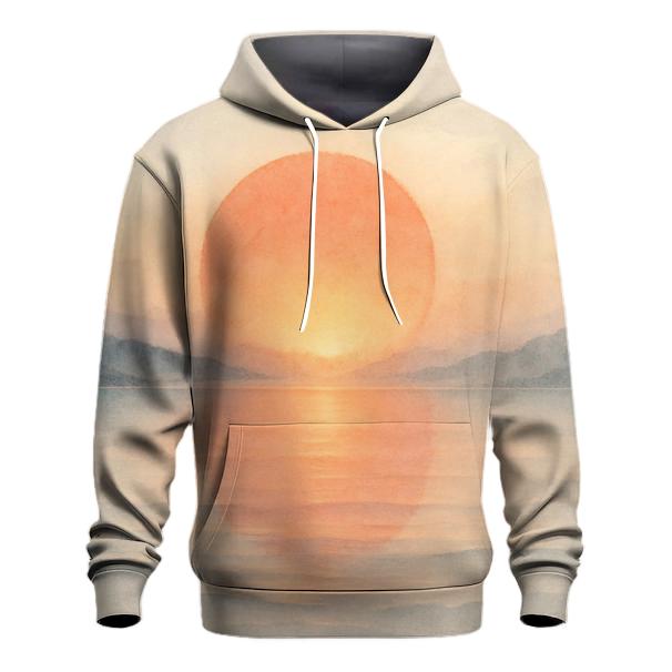 Rising Sun Watercolor Horizon Japan graphic hoodies