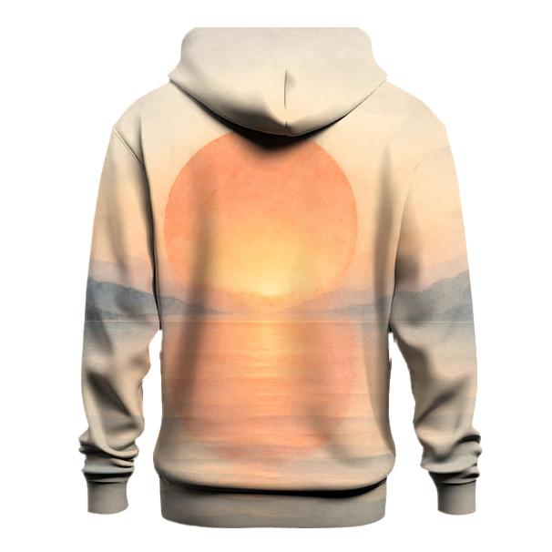 Rising Sun Watercolor Horizon Japan graphic hoodies