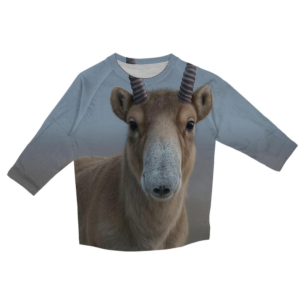 Frost Steppe Sentinel Saiga Antelope casual three quarter sleeve shirts