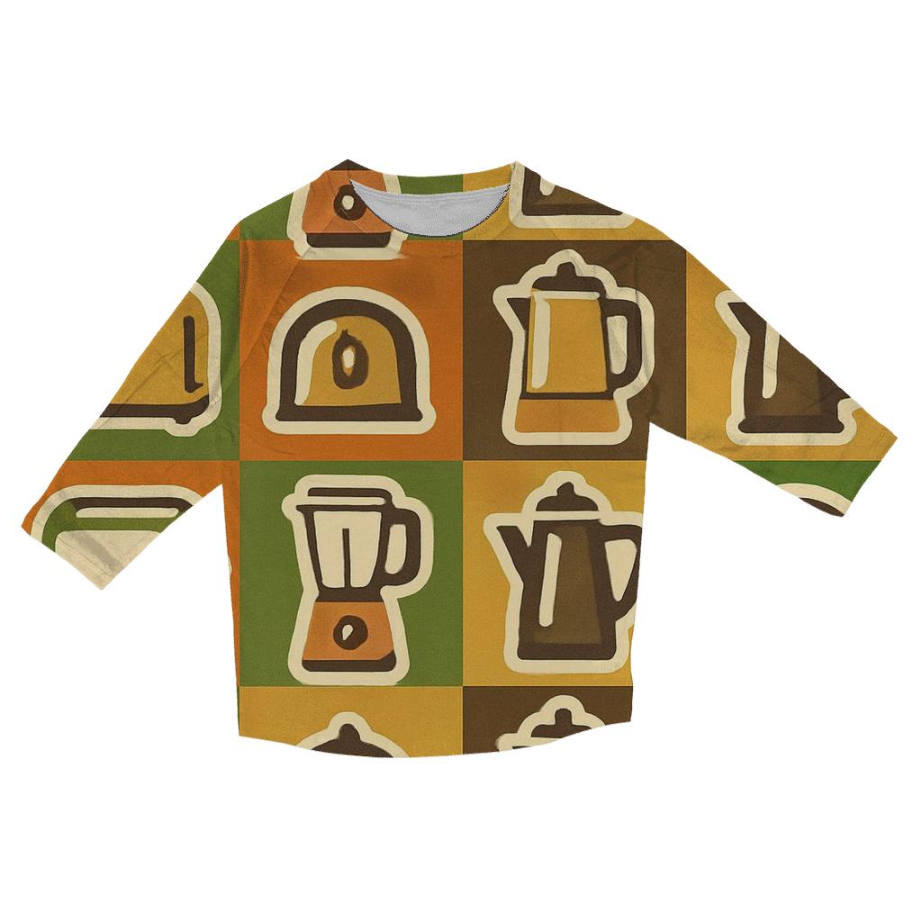 Avocado Appliance Pop Grid designer 3/4 sleeve blouses