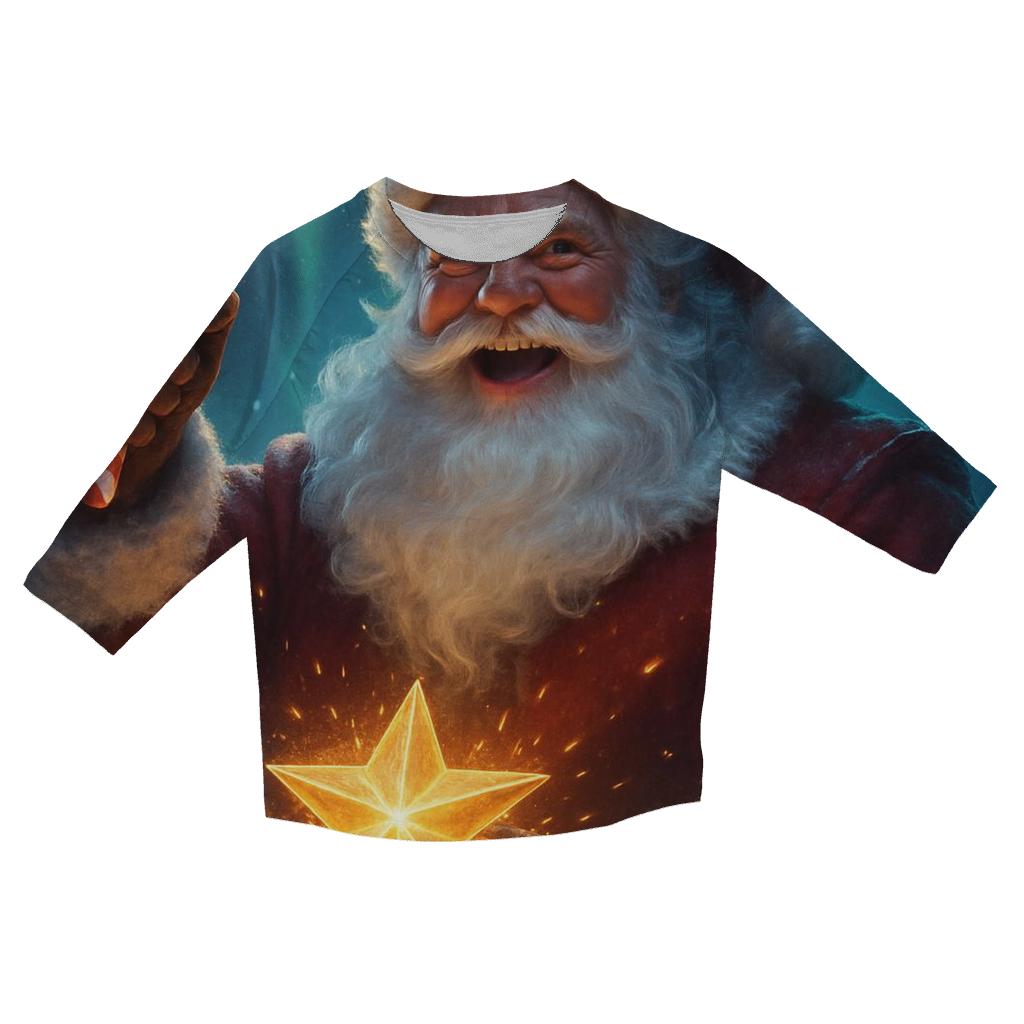 Frostfire Santa In The Aurora Forge personalized 3/4 sleeve tees