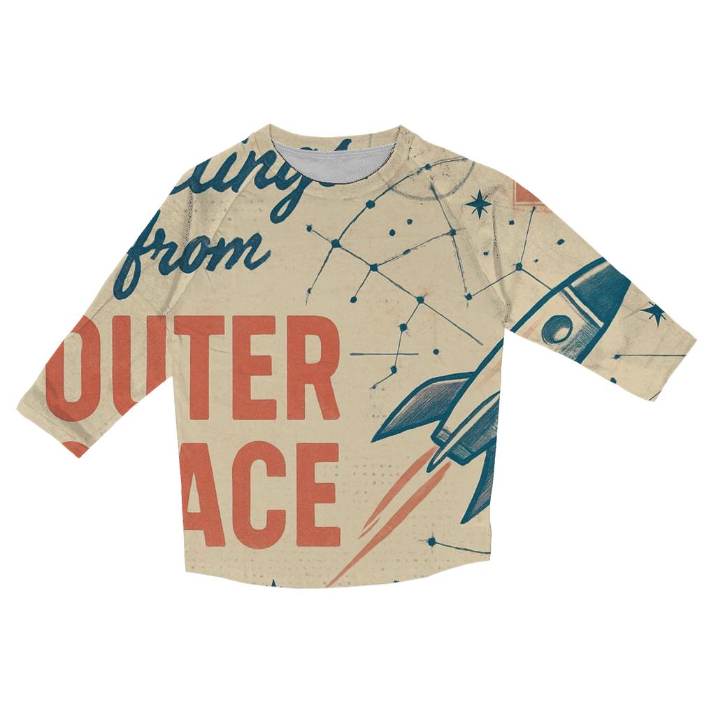 Aged Cosmic Postcard Air Mail Collage custom 3/4 sleeve shirts
