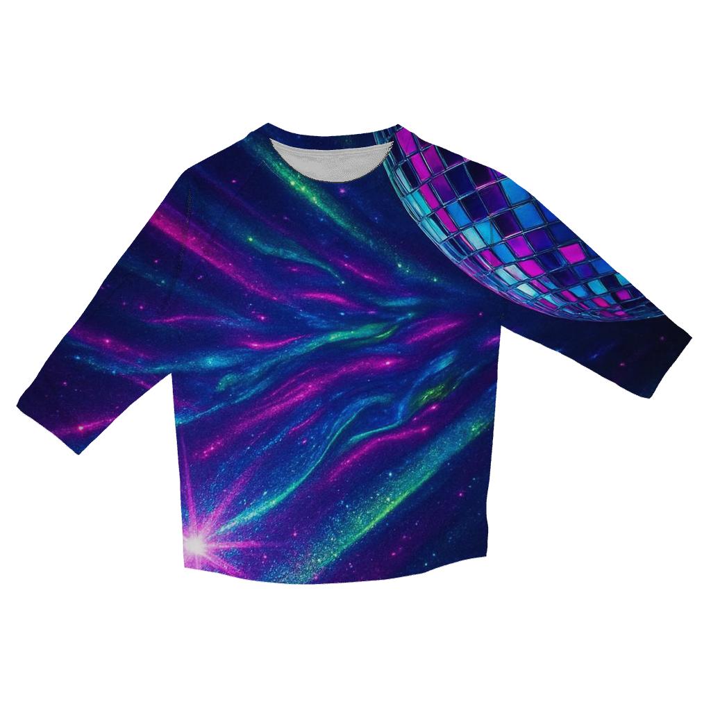 Neon Prism Disco Arc printed three quarter sleeve shirts