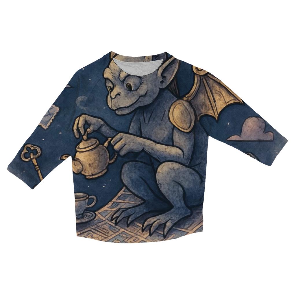 Clockwork Gargoyle Picnic On A Floating Map trendy 3/4 sleeve tops