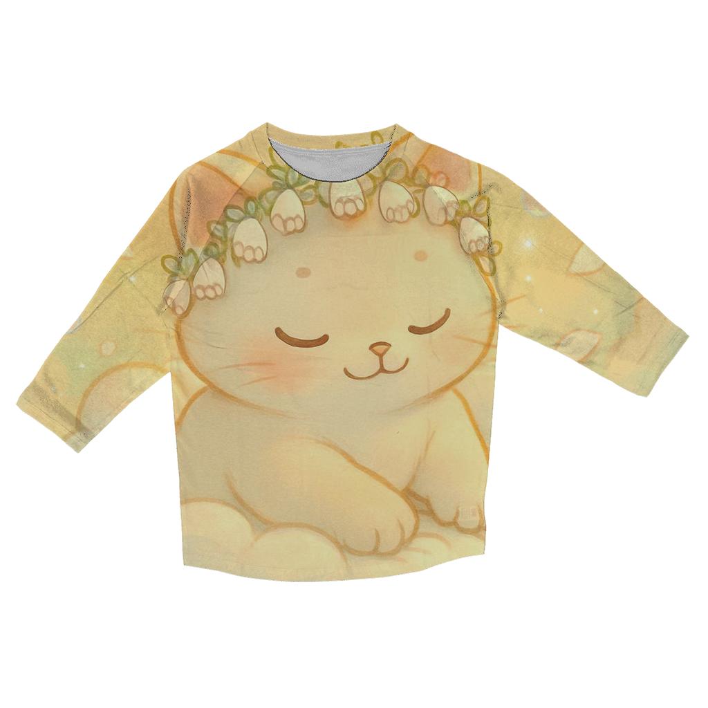 Sunrise Cloud Garden Purr Bloom casual three quarter sleeve shirts
