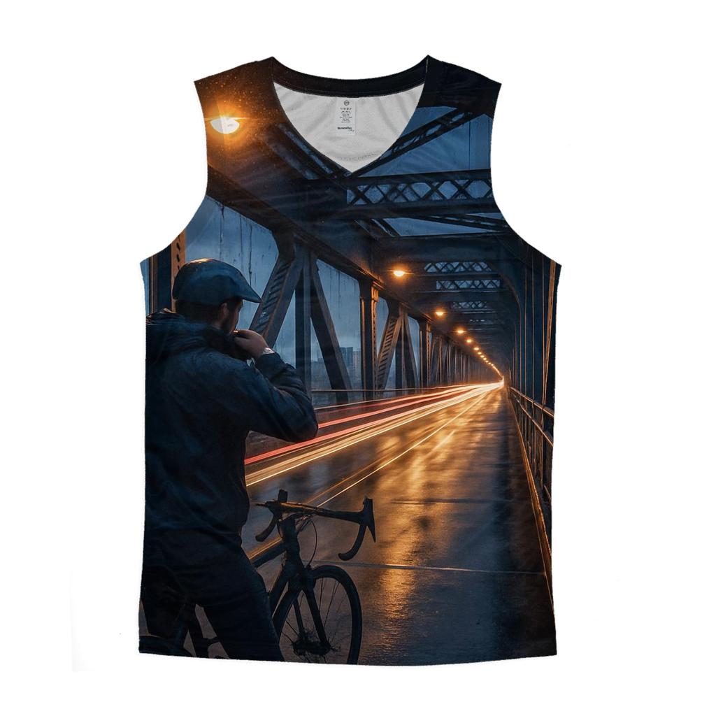 Rainy Blue Hour From The Manhattan Bridge Pedestrian Path personalized athletic tanks