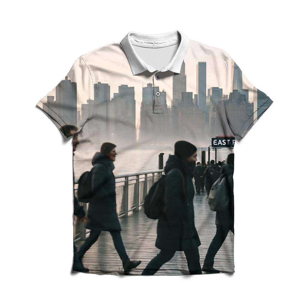 Gantry Plaza Dawn Commute Across The East River designer slim fit polos