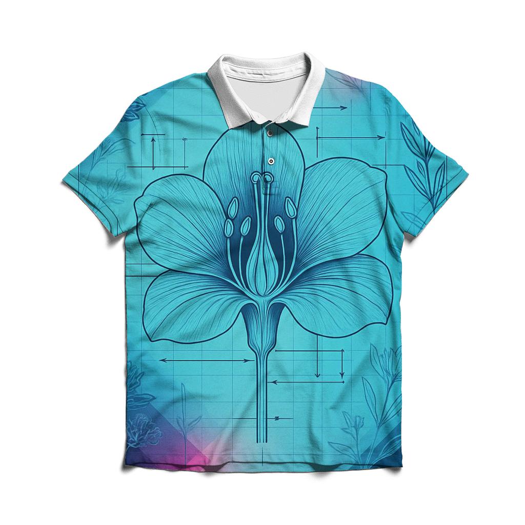 Prismatic Blueprint Botanical personalized polo shirts