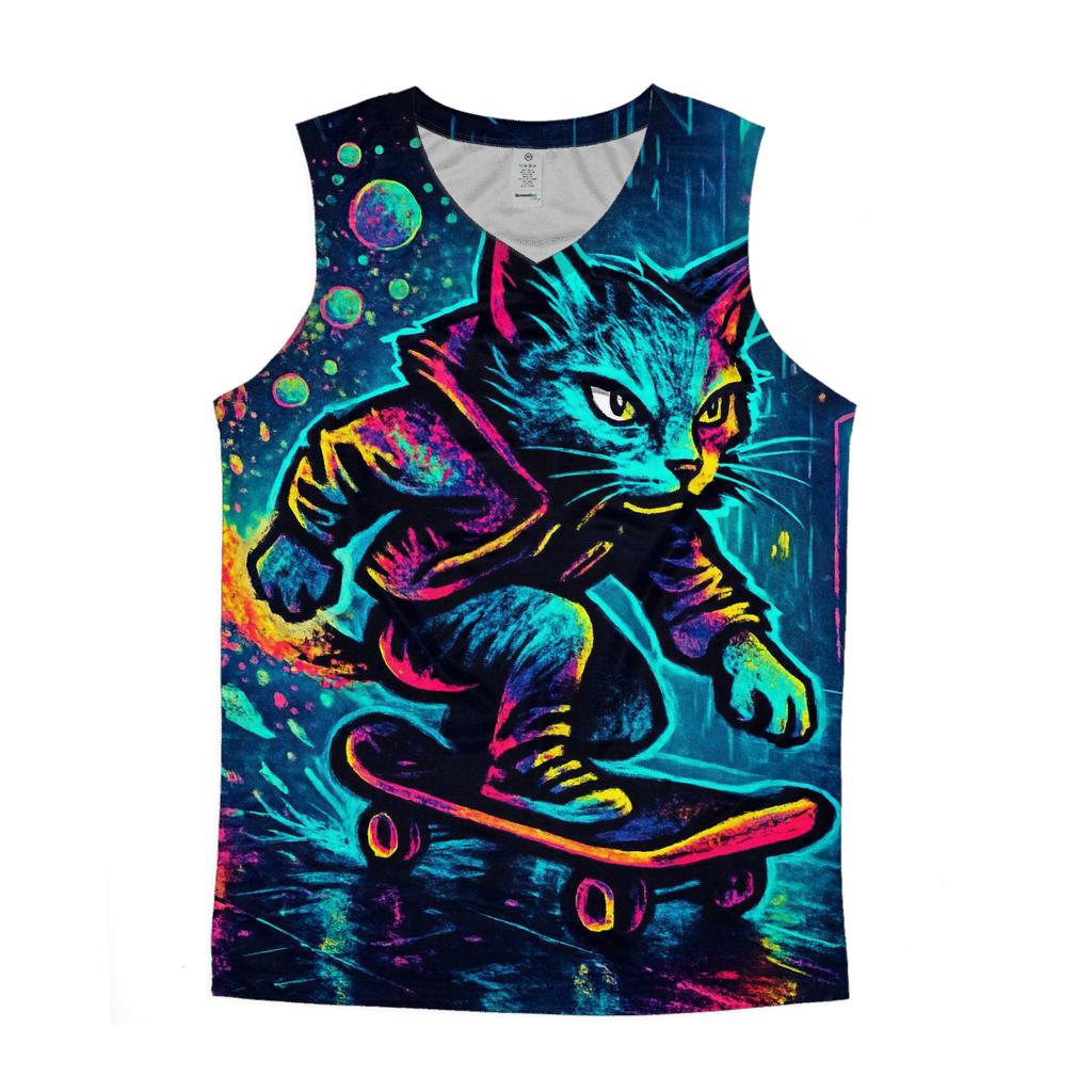 Neon Bubblewave Alley Cat casual summer tank tops